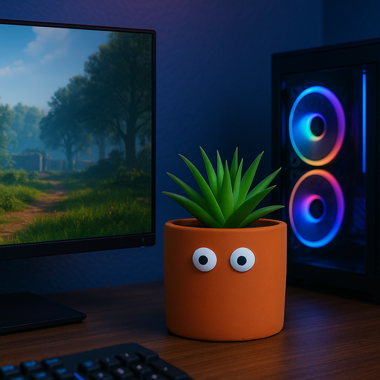 Emberroot-Inspired Artificial Succulent - Mini Gaming Setup